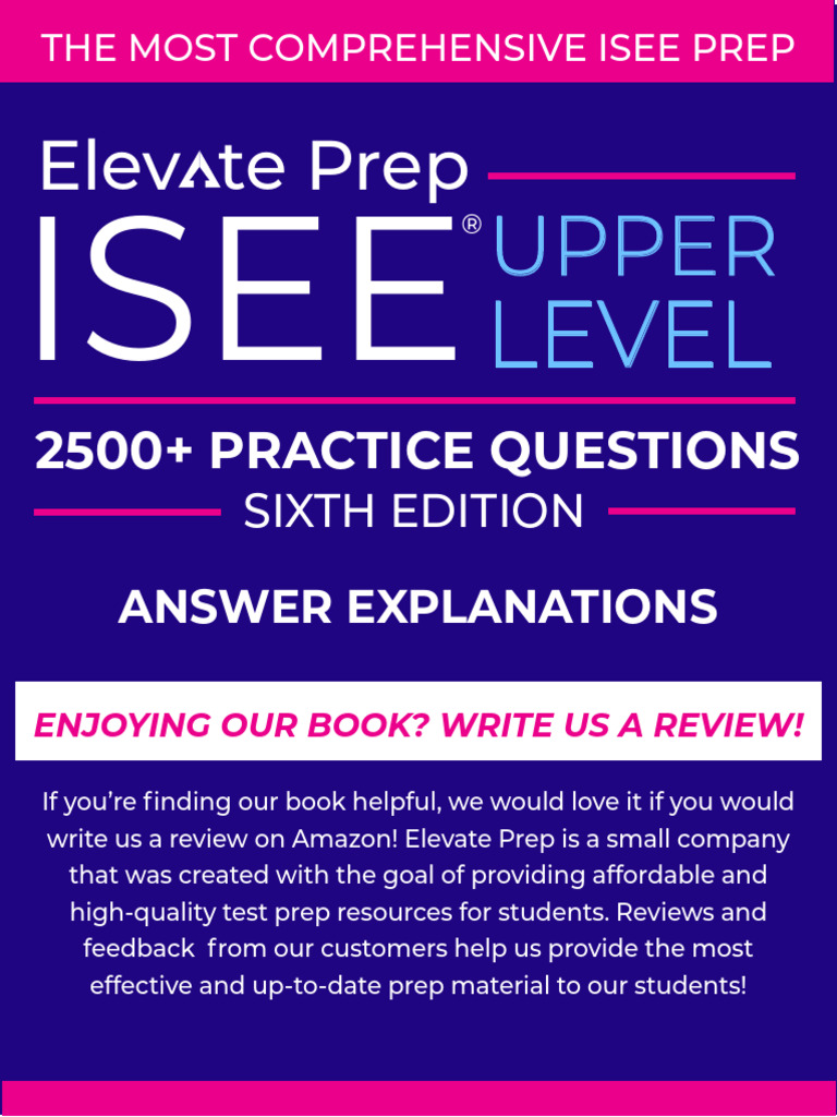ISEE Upper Level 2500+ Practice Questions - Sixth Edition Answer ...