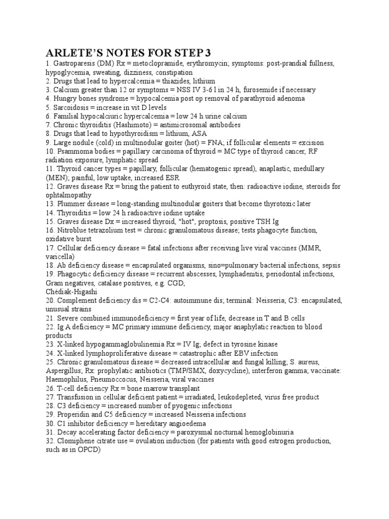 Arlete Notes For Step 3 | PDF