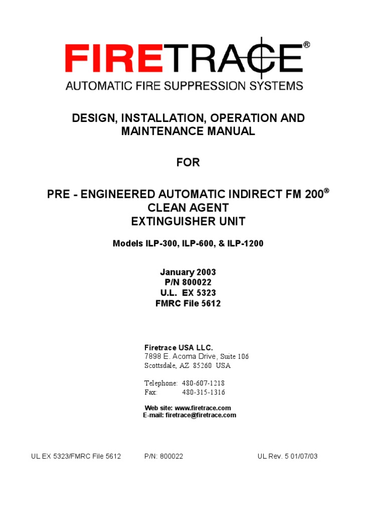 Firetrace Manual | PDF | Valve | Pipe (Fluid Conveyance)