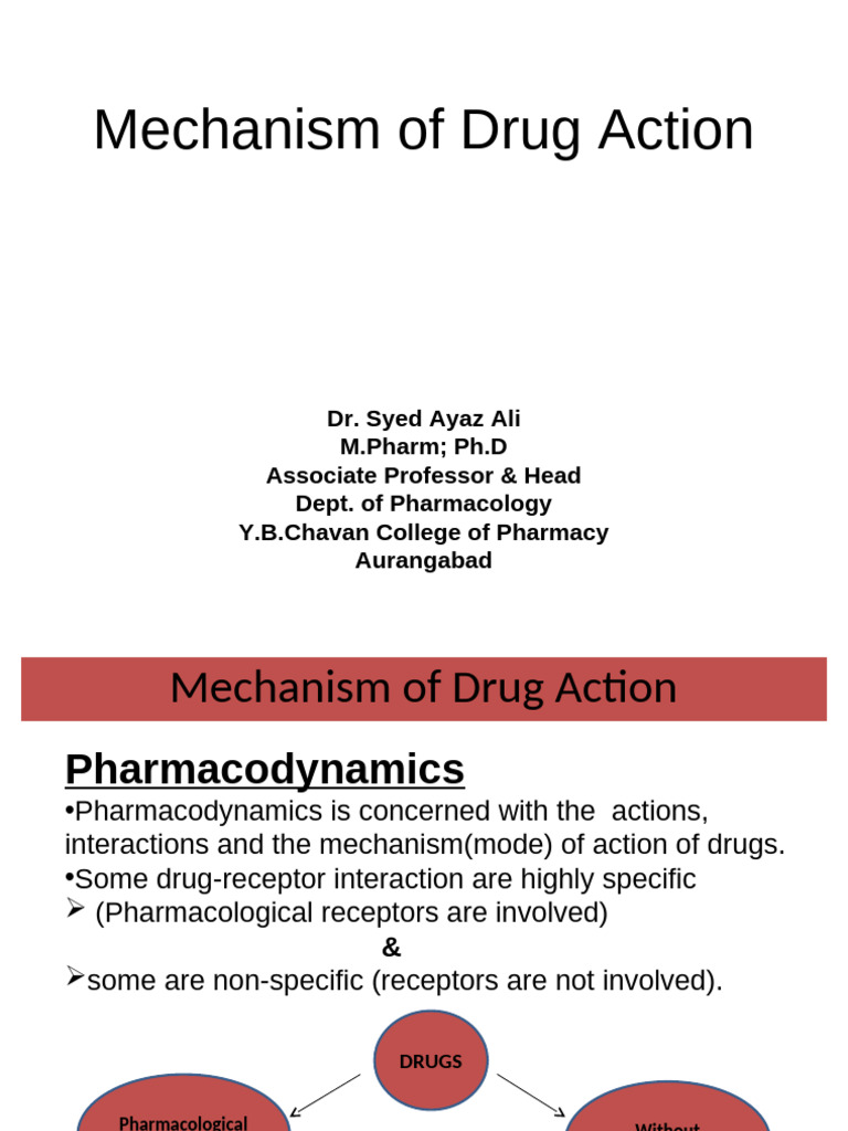 Mechanisms of Drug Action Explained | PDF | Receptor (Biochemistry ...