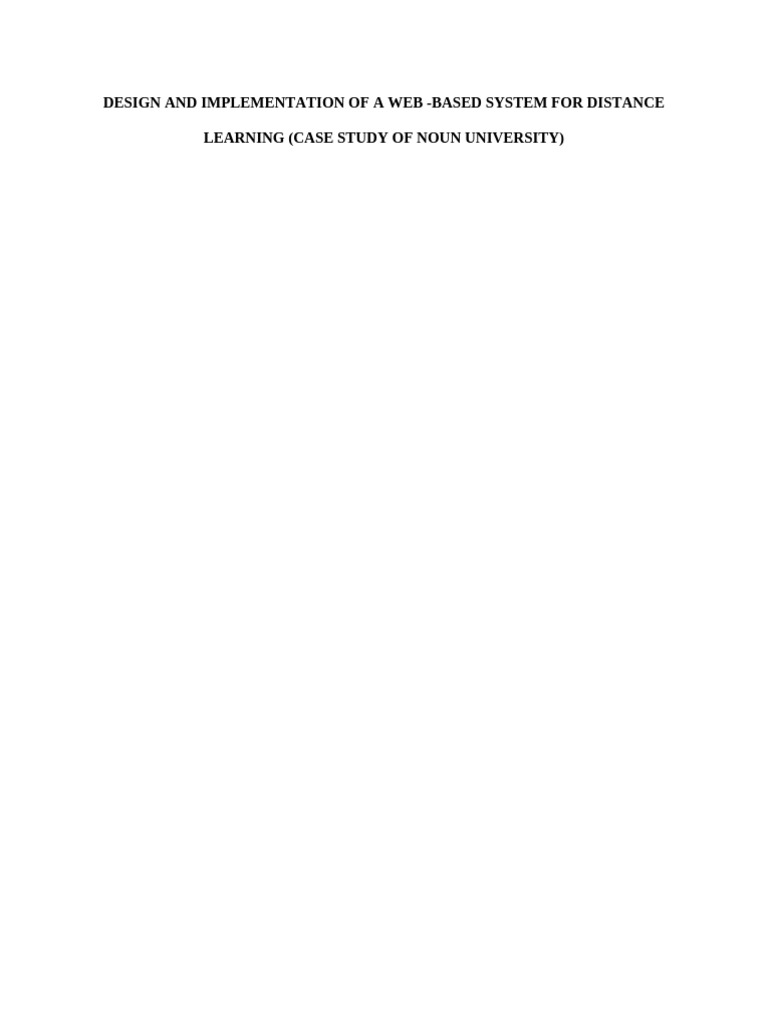 Disatnce Learning Full Project Jan 5 | PDF | Distance Education ...