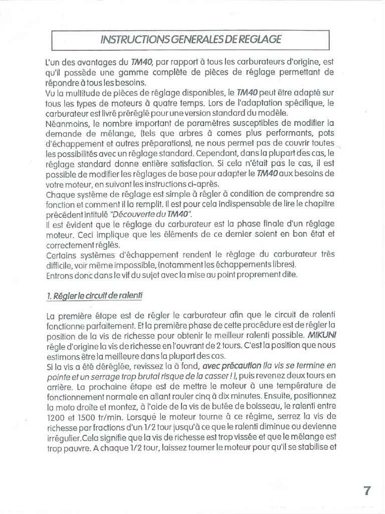 réglage carbu 2 PDF — free download