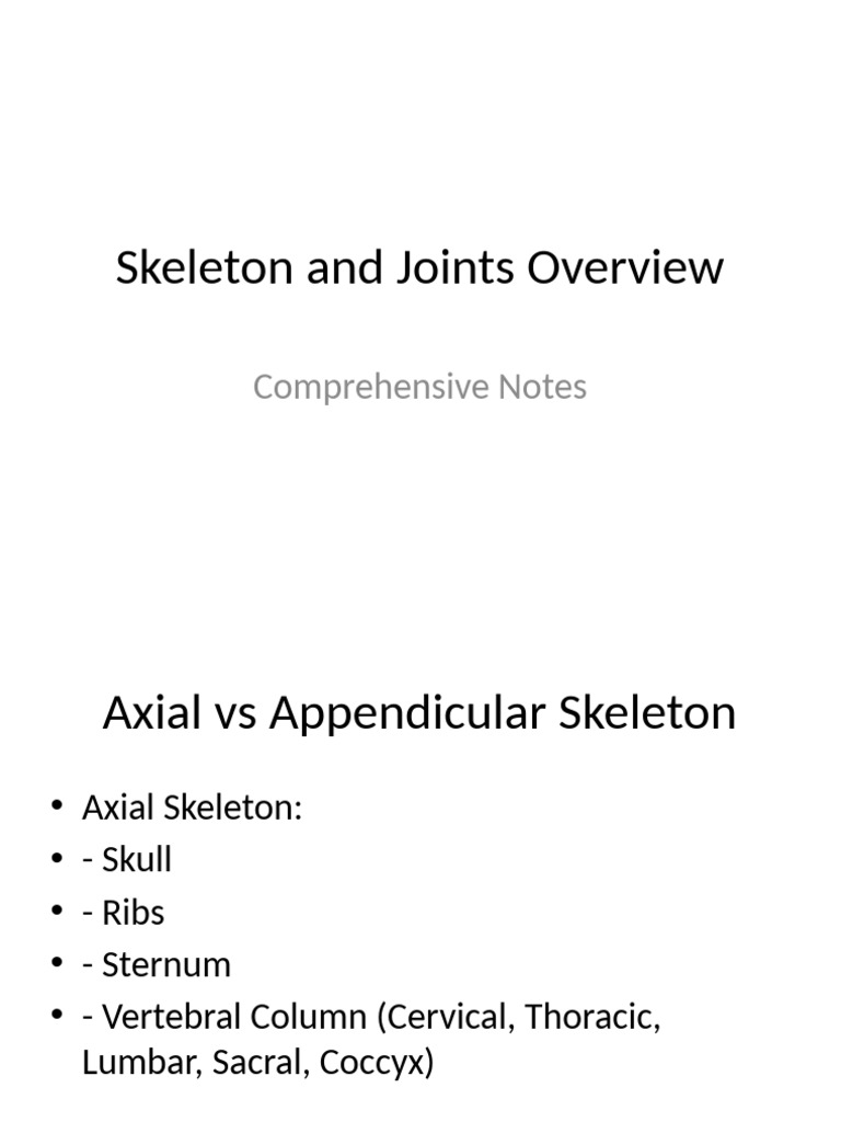Skeleton and Joints: Functions & Types | PDF