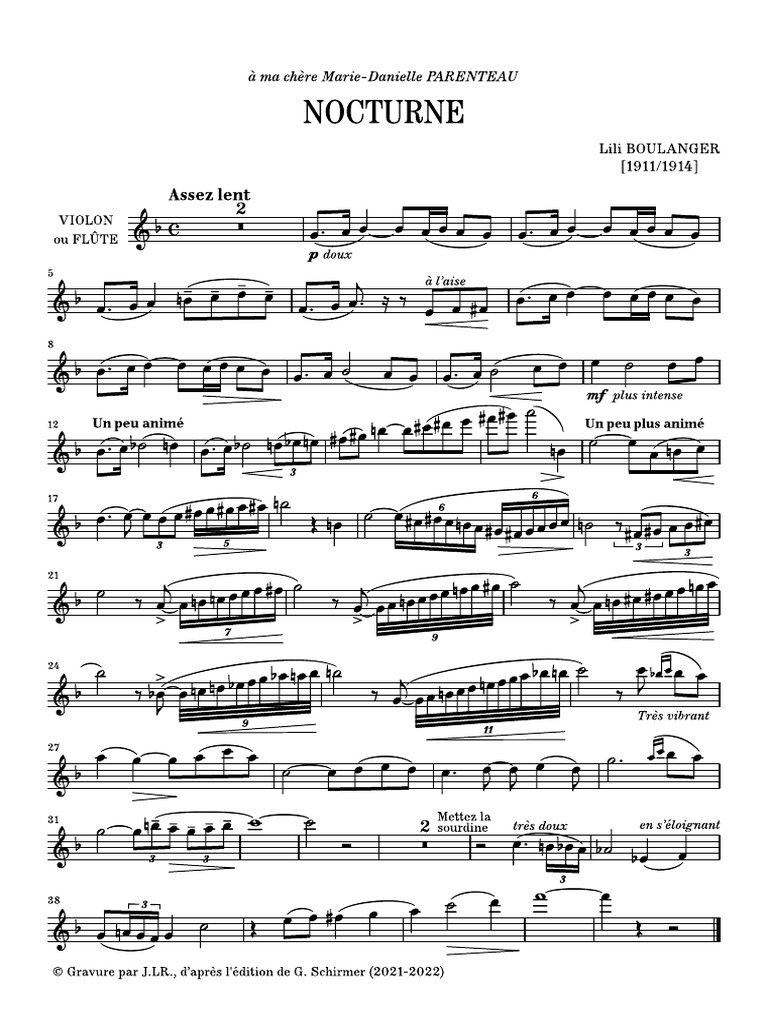 Boulanger Nocturne Flute Violin Part Pdf