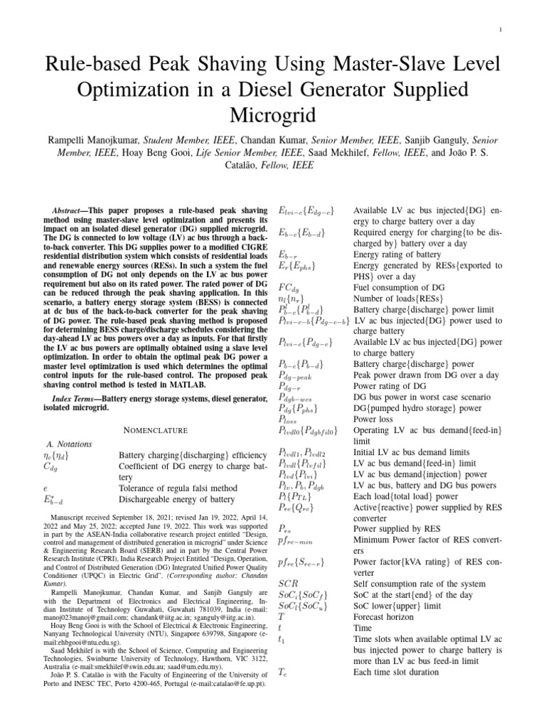 Rule-Based Peak Shaving in Microgrids | PDF | Physical Quantities ...