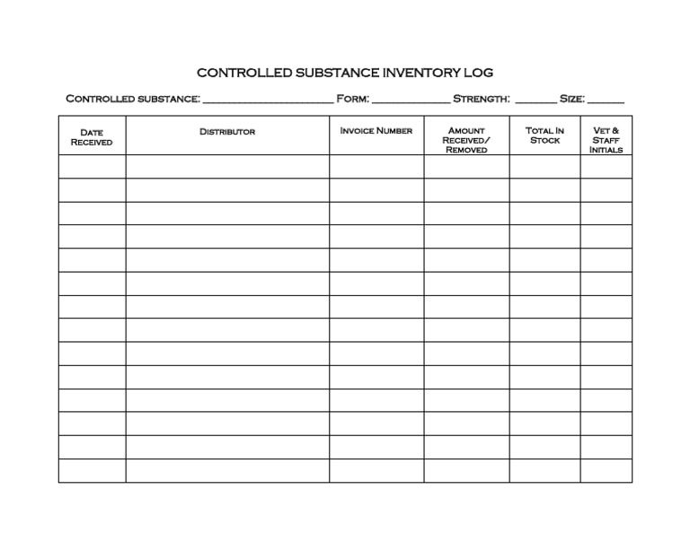 Controlled Substance Inventory Log | PDF