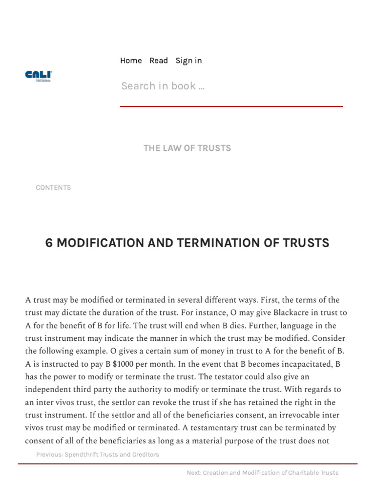 Trust Modification and Termination Guide | PDF | Will And Testament ...
