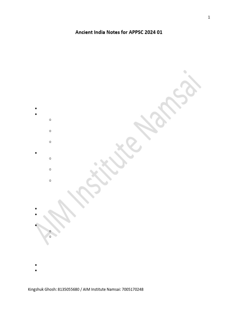 Ancient India Prehistory Notes for APPSC | PDF | Vedas | Noble ...