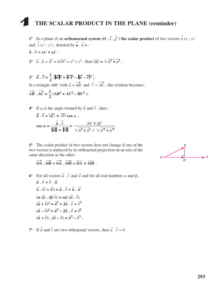 Scalar Product Explanation | PDF | Euclidean Vector | Mathematical Concepts