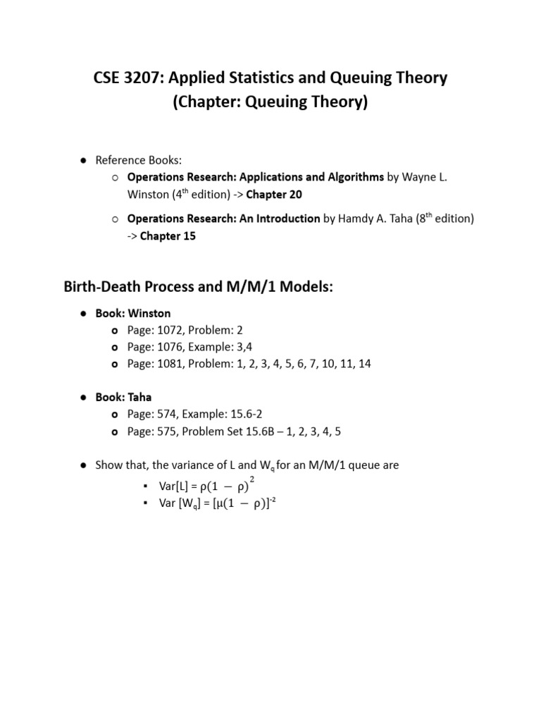 T 2 Queuing Theory Task 1 Pdf