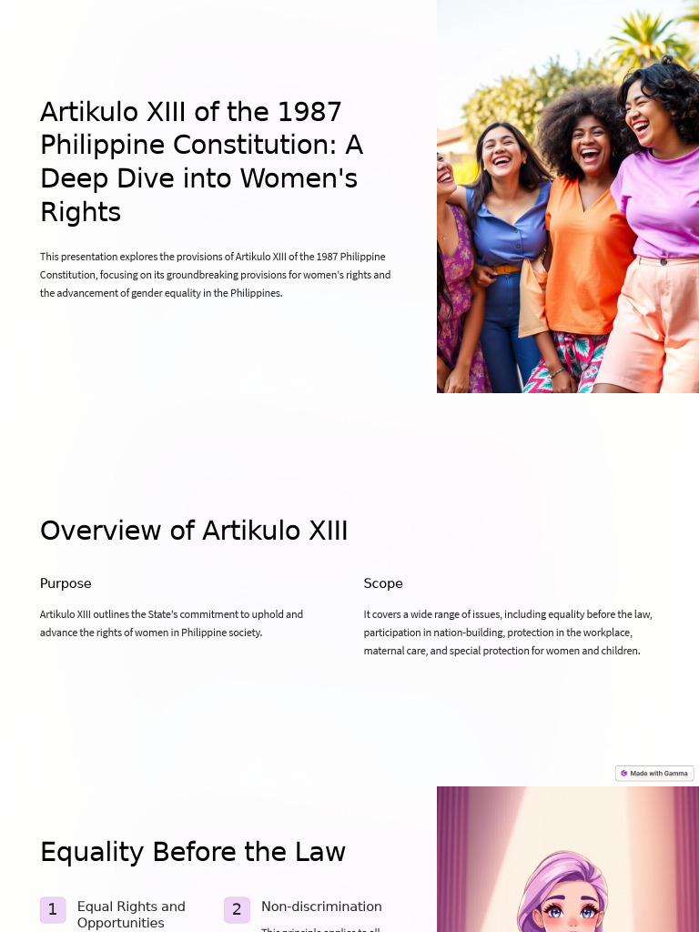 Women's Rights in Philippine Constitution | PDF | Woman | Gender Studies