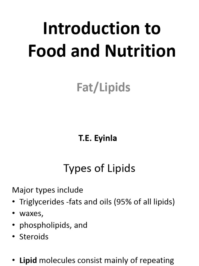Understanding Lipids in Nutrition | PDF | Triglyceride | Fatty Acid