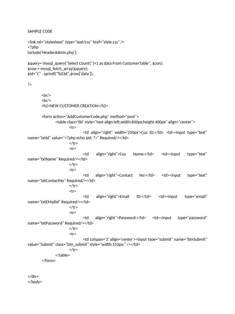 Builder Tracking System Sample Code | PDF