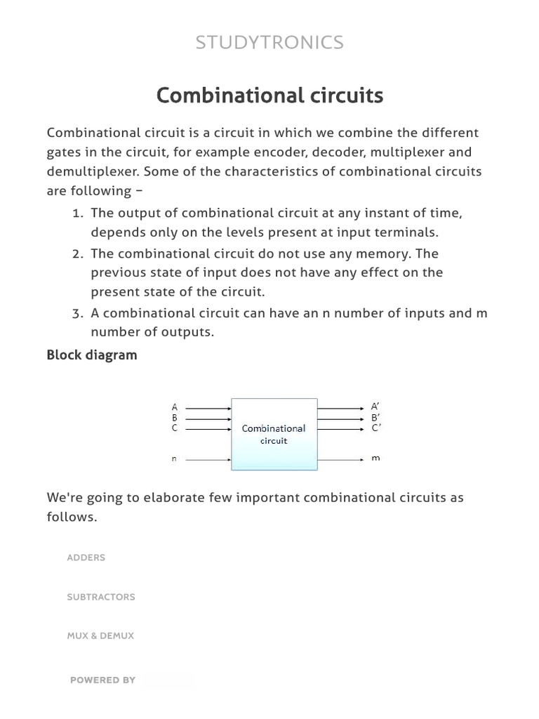 Combinational Circuits | PDF