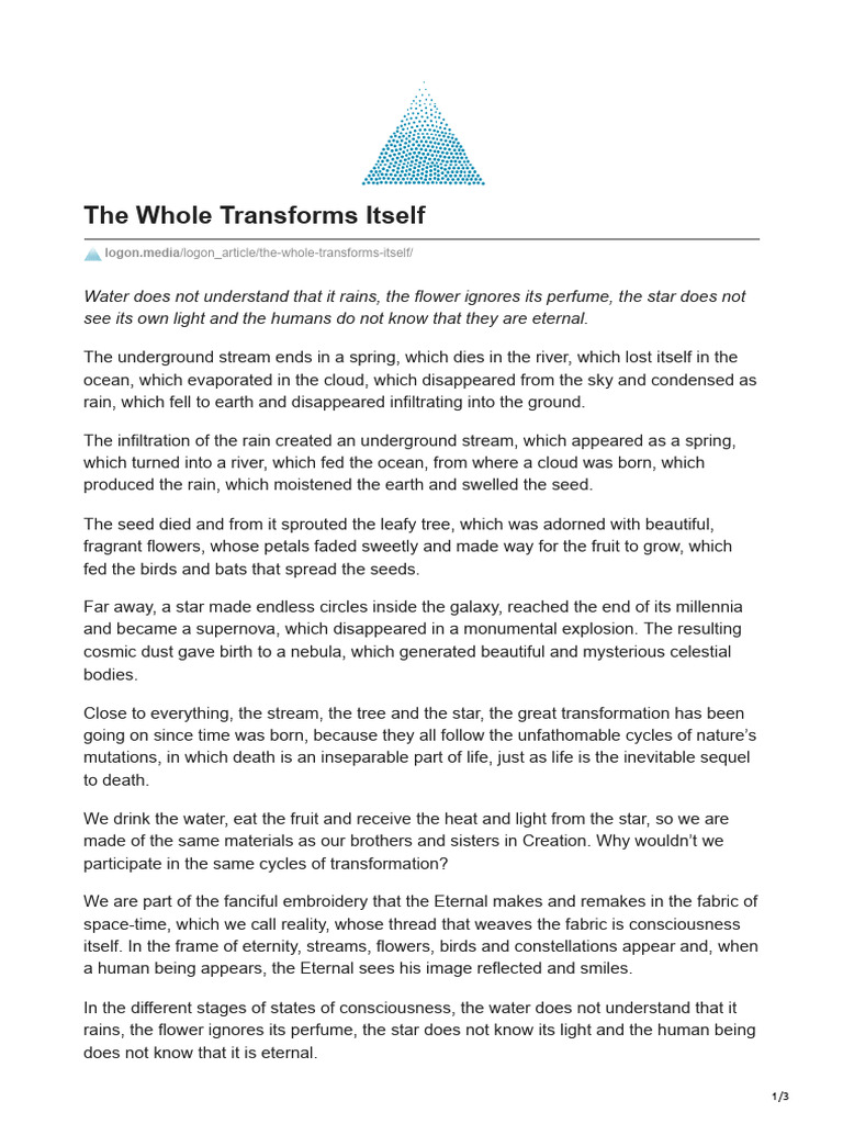 The Cycle of Transformation in Nature | PDF