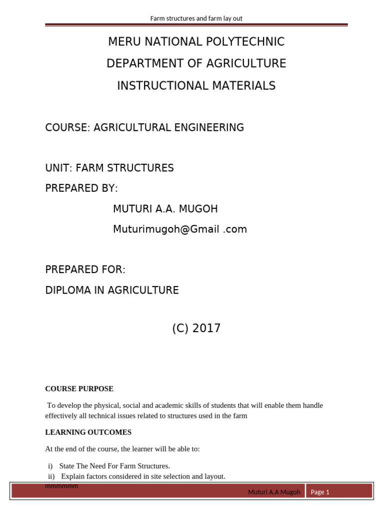 Farm Structures and Layout Guide | PDF | Concrete | Lumber