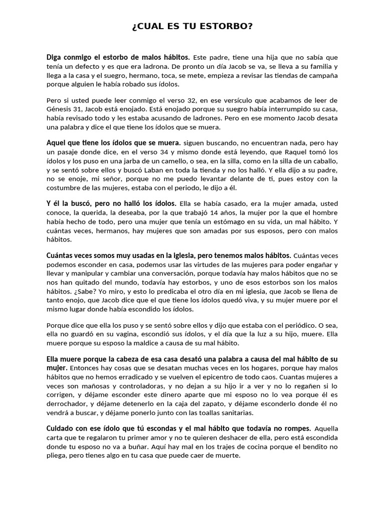  cual es tu estorbo pastora lisney de font pdf jacob rachel
