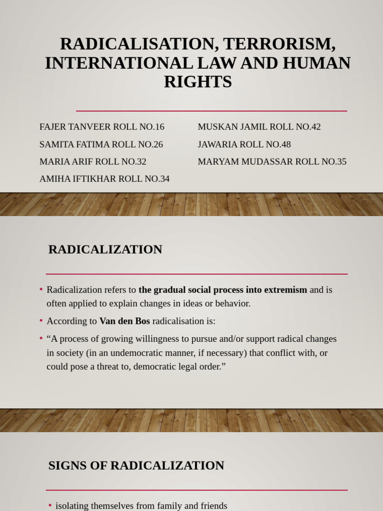 Radicalization, Terrorism, International Law and Human Rights PDF