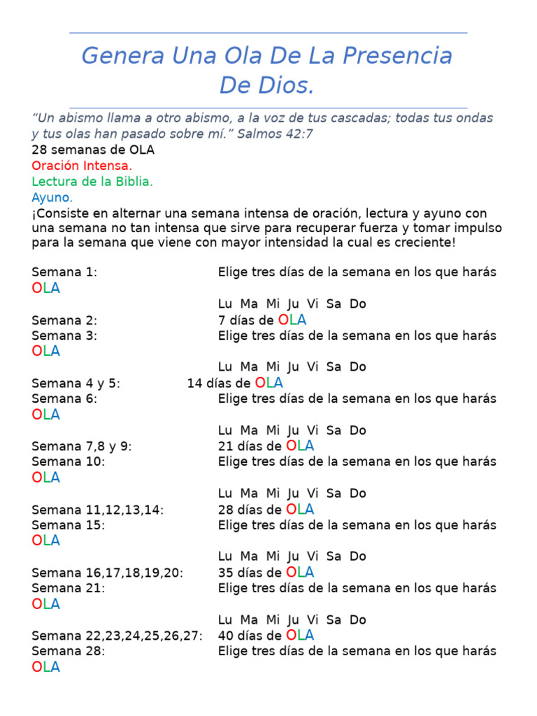 Genera Una Ola de La Presencia de Dios | PDF