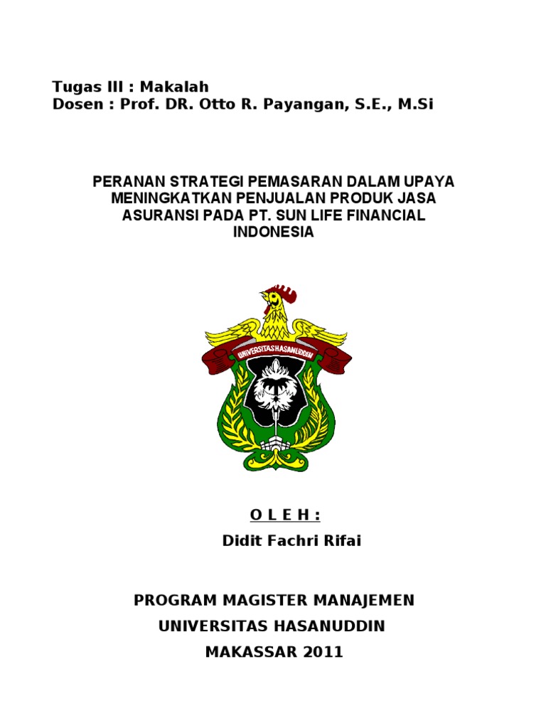 Tugas III (Makalah Strategi Manajemen Pemasaran