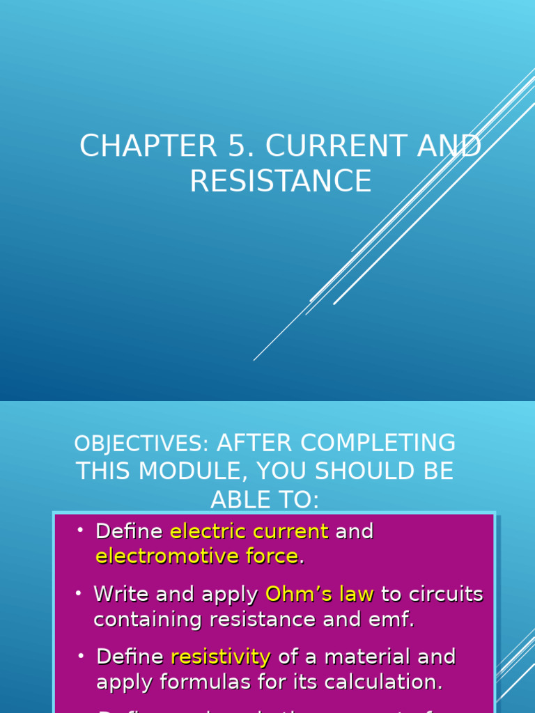 Current and Resistance Fundamentals | PDF | Voltage | Electrical ...