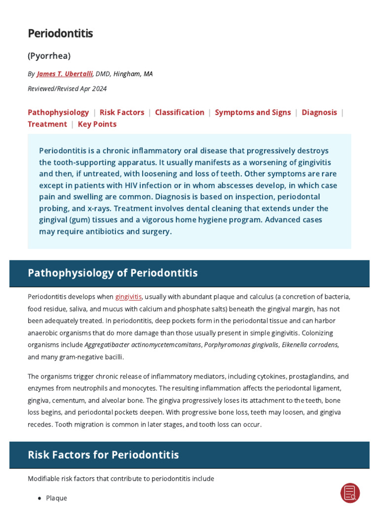 MSD Pro Document | PDF | Periodontology | Medical Specialties