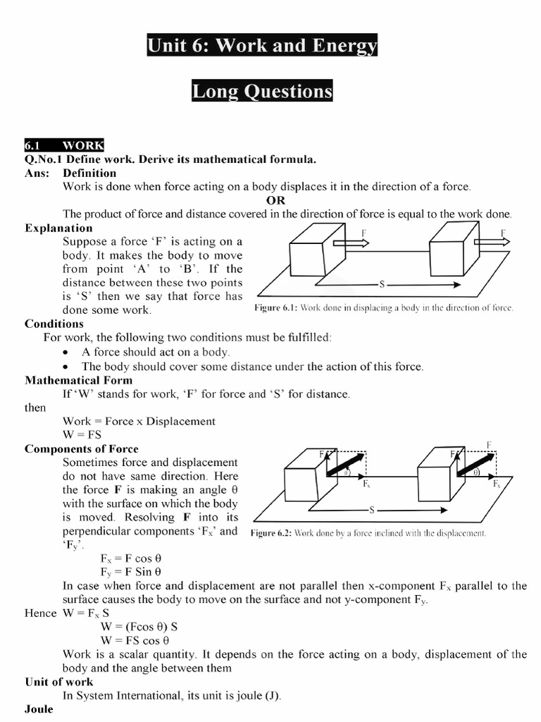 9th Phy Chap 6 LQs Notes | PDF