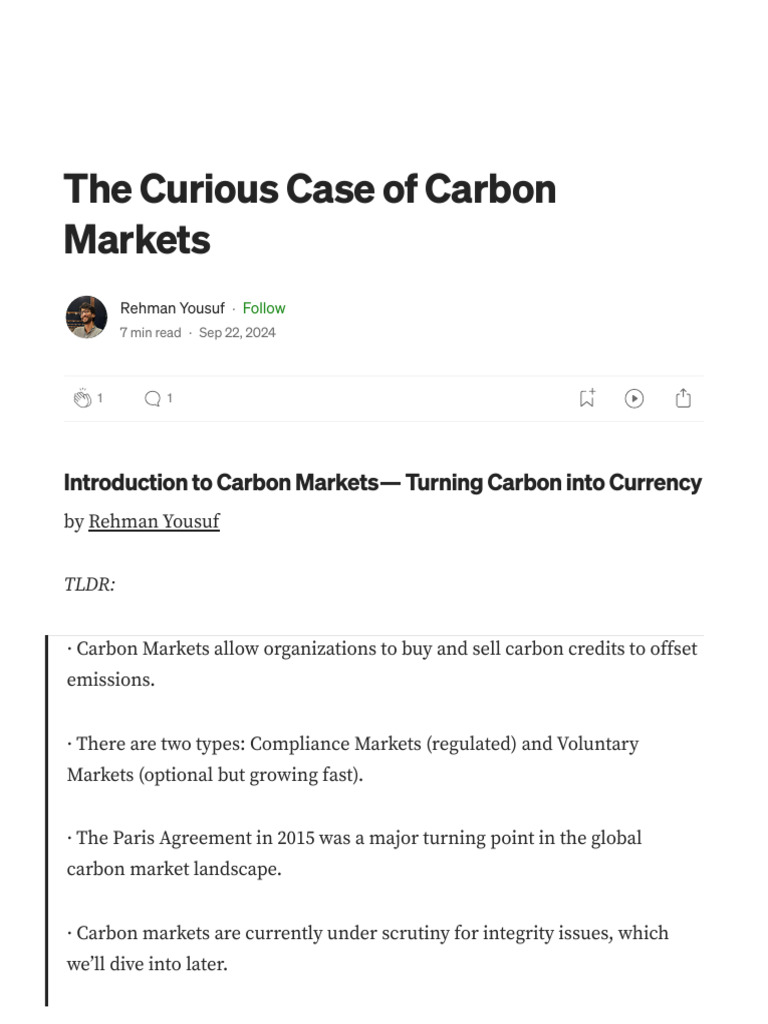 Introduction to Carbon Markets | PDF | Greenhouse Gas | Climate Change ...
