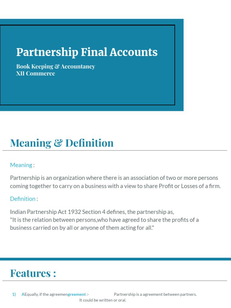 Partnership Final Accounts Overview | PDF | Partnership | Expense