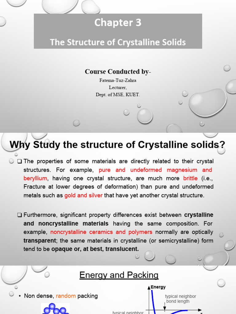 Structure of Crystalline Solids | PDF | Crystal Structure | Crystal