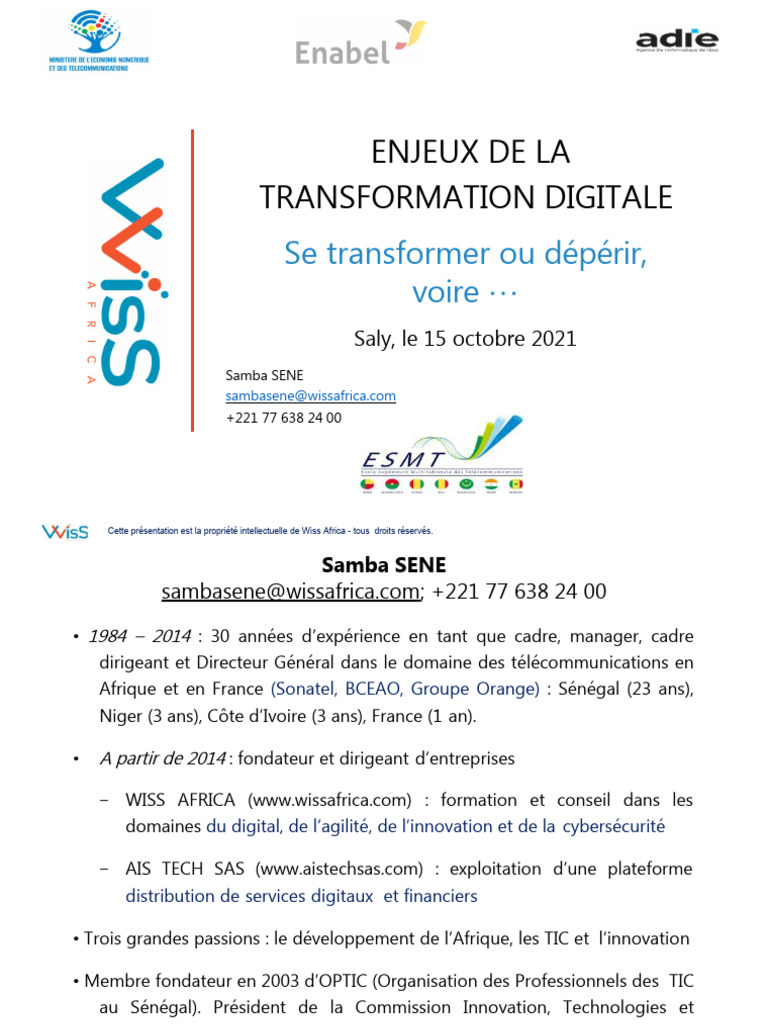 Enjeux de la Transformation Digitale | PDF | Réalité virtuelle ...