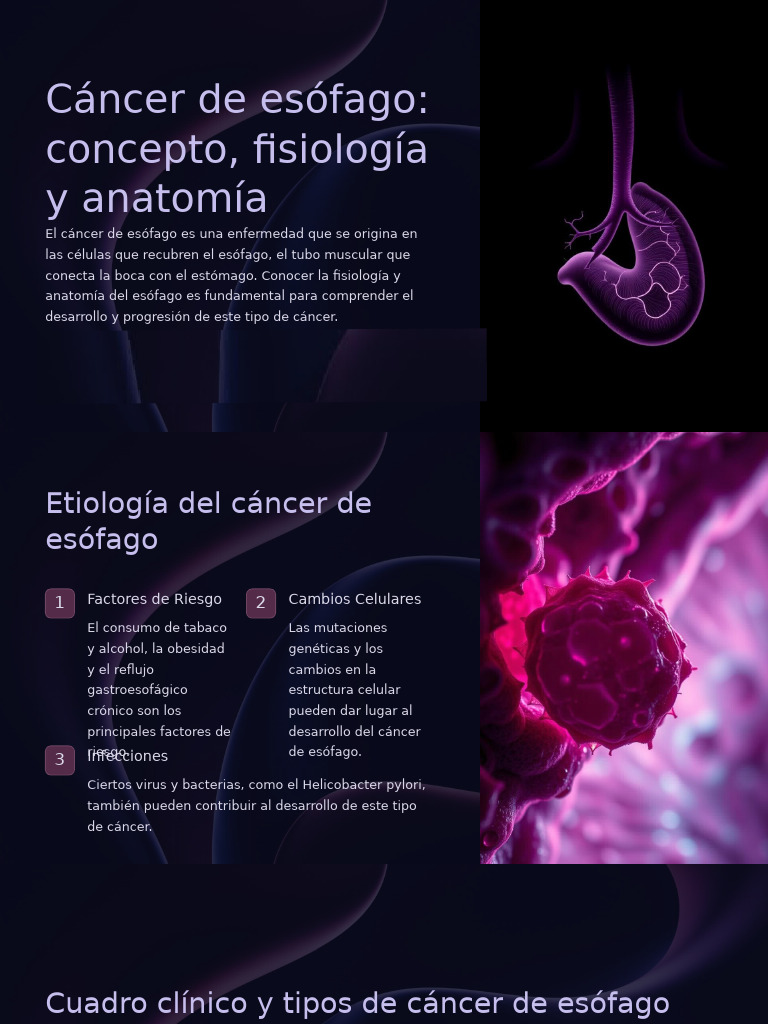 Cáncer de esófago: concepto y tratamiento | PDF | Cáncer | Cáncer de ...