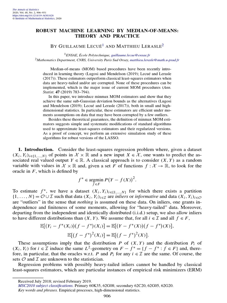 19 Aos1828 | PDF | Estimator | Least Squares