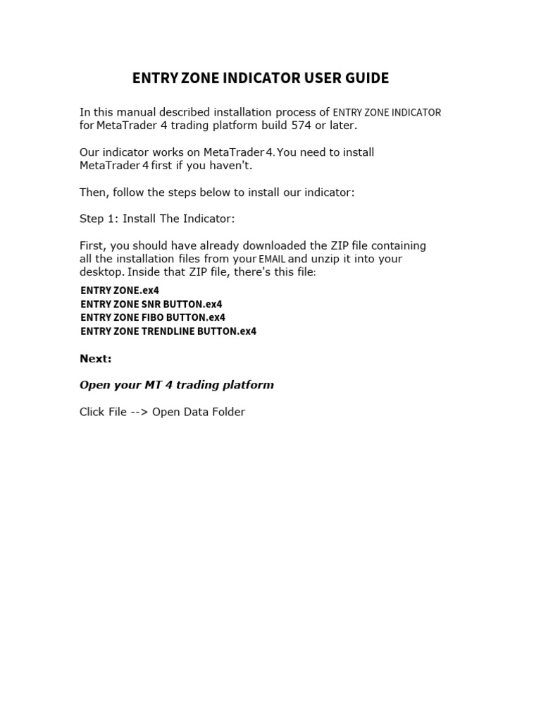 Cara Pemasangan Entry Zone Indicator | PDF