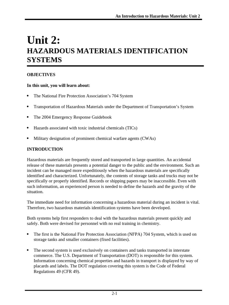 Hazardous Materials Identification Systems | PDF | Dangerous Goods ...