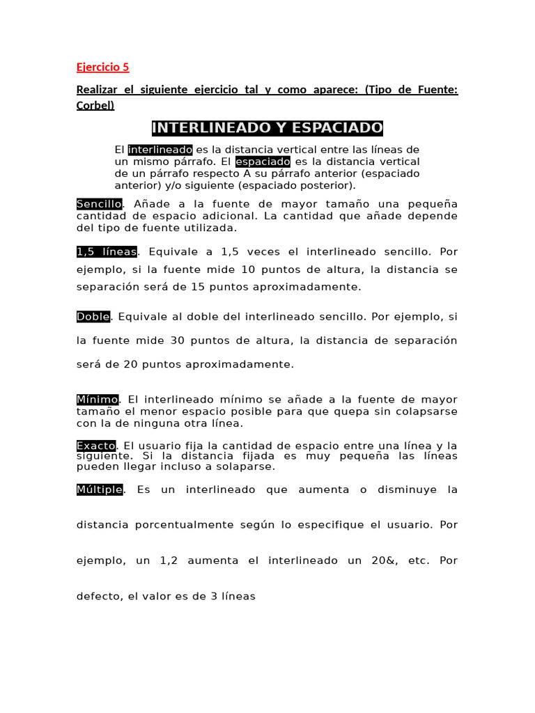 Word 3 - Ejercicio 5 | PDF