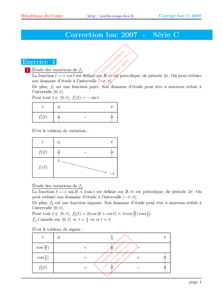 C 2007 Corr Bac C | PDF | Triangle | Géométrie différentielle