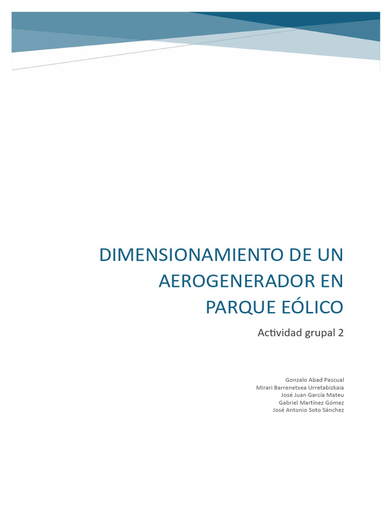 Dimensionamiento de Aerogenerador | PDF | Energía eólica | Industria ...