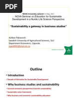 2011, NOVA Seminar, Sustainability a Gateway in Business Studies