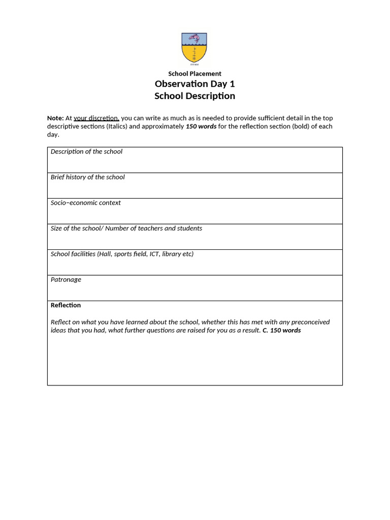 School Placement Observation Insights | PDF | Educational Technology ...