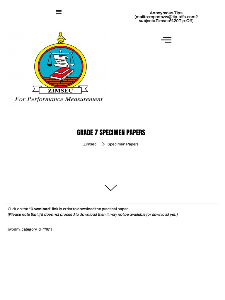 Grade7SpecimenPapers2020-Zimsec 1724497751837 | PDF