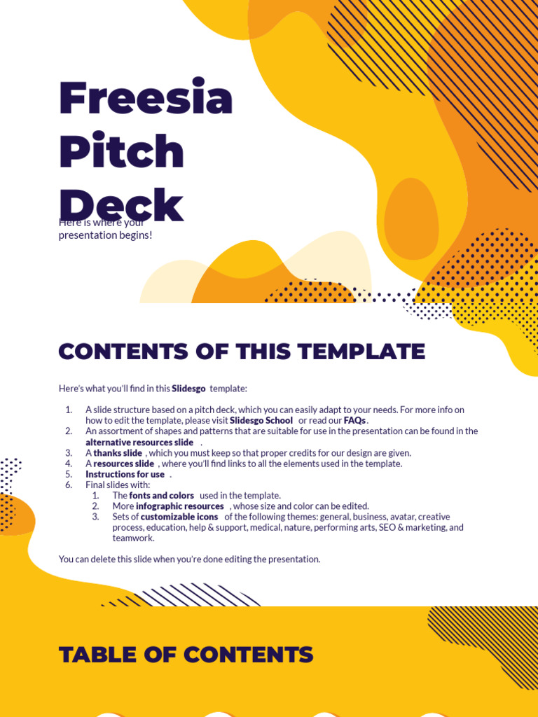 Freesia Pitch Deck Template Guide | PDF | Planets | Solar System