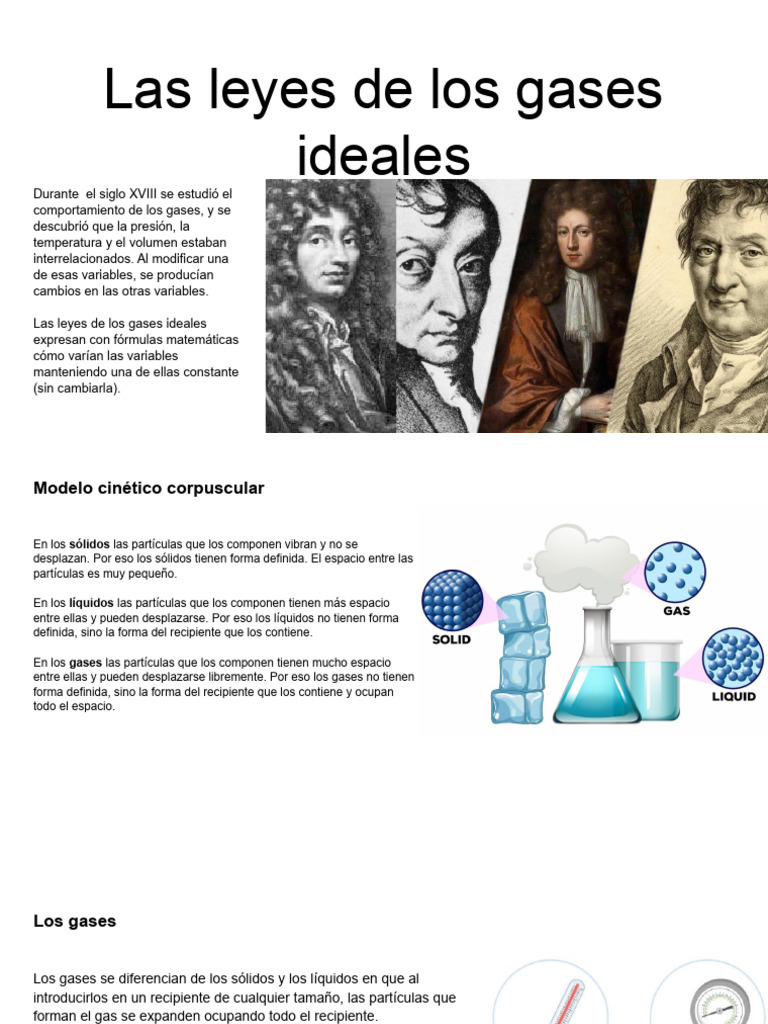 Las Leyes de Los Gases Ideales (Teoría) | PDF | Gases | Presión