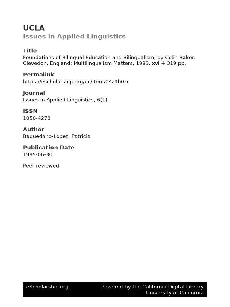 Foundations of Bilingual Education Review | PDF | Second Language ...