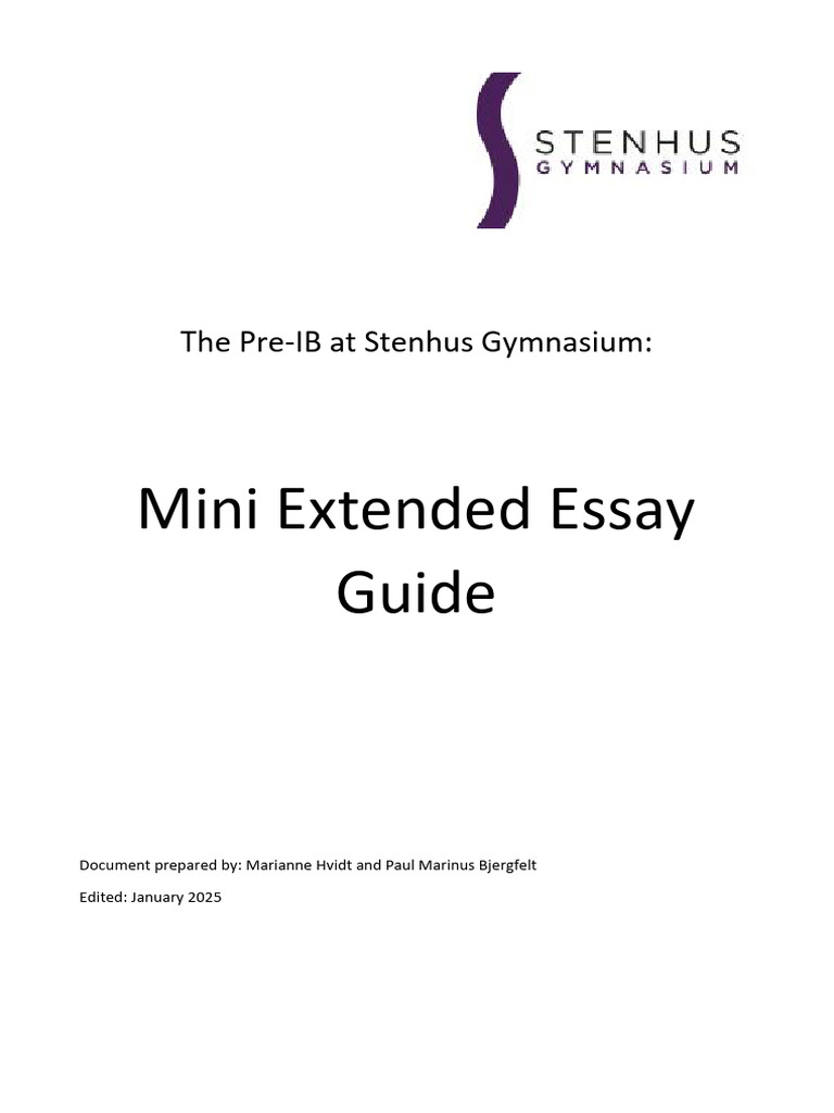 Mini EE Guide for Stenhus Pre-IB 2025 | PDF | Essays | Critical Thinking