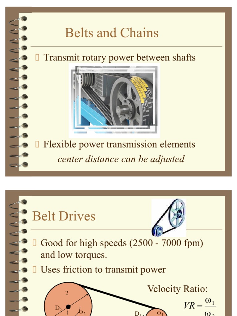Ã Elts and Chains: Transmit Rotary Power Between Shafts | PDF