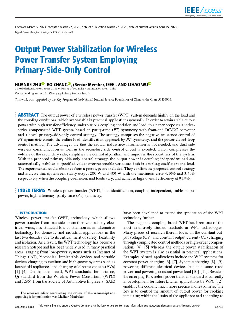 Output Power Stabilization For Wireless Power Transfer System Employing ...