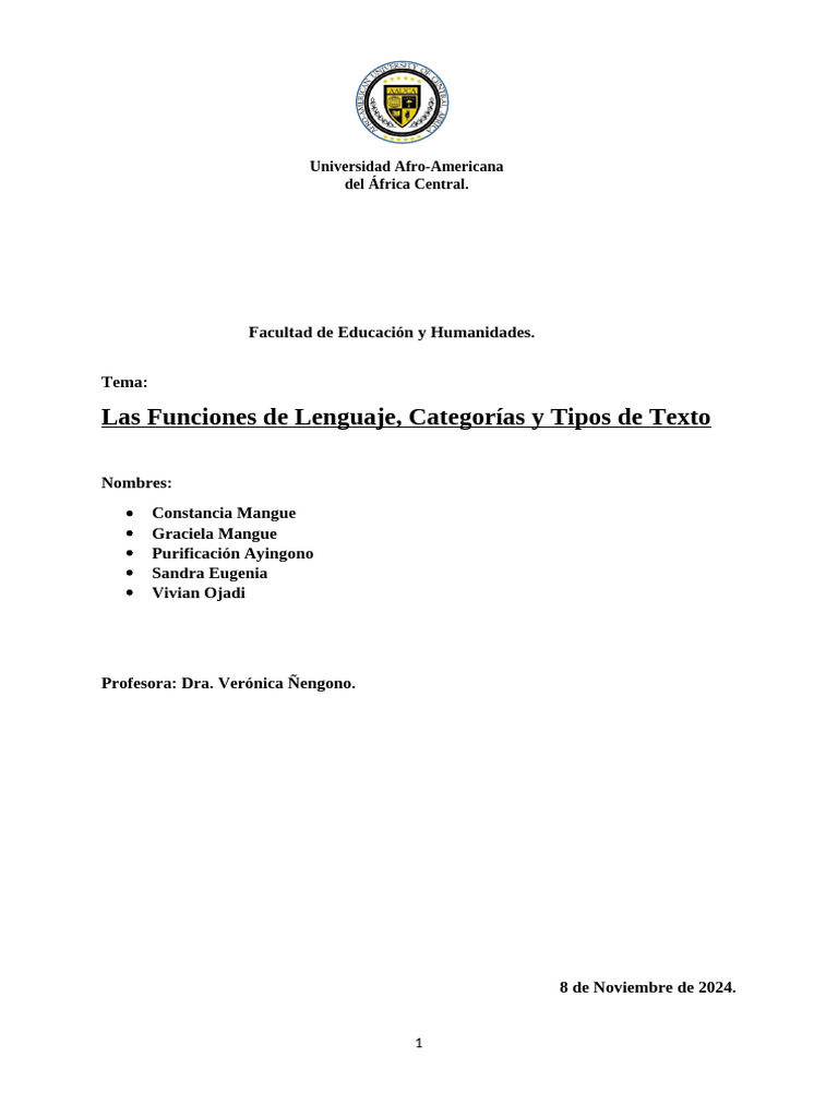 Tipos y Funciones del Lenguaje | PDF | Comunicación | Traducciones