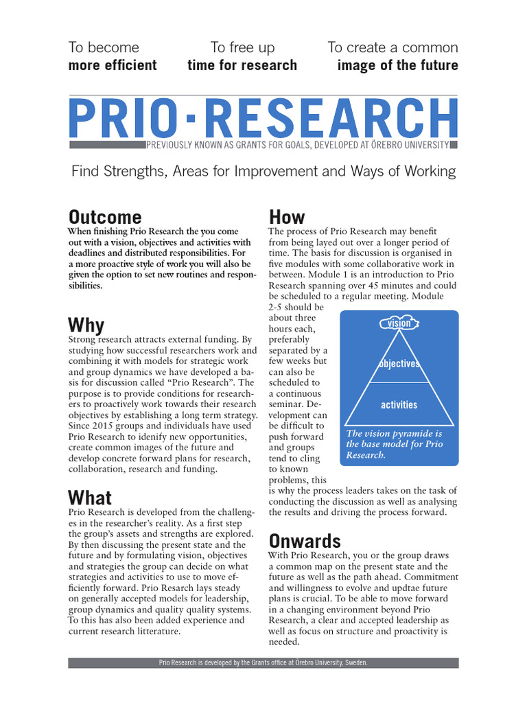 Prio Research: Strategic Planning for Researchers | PDF | Business