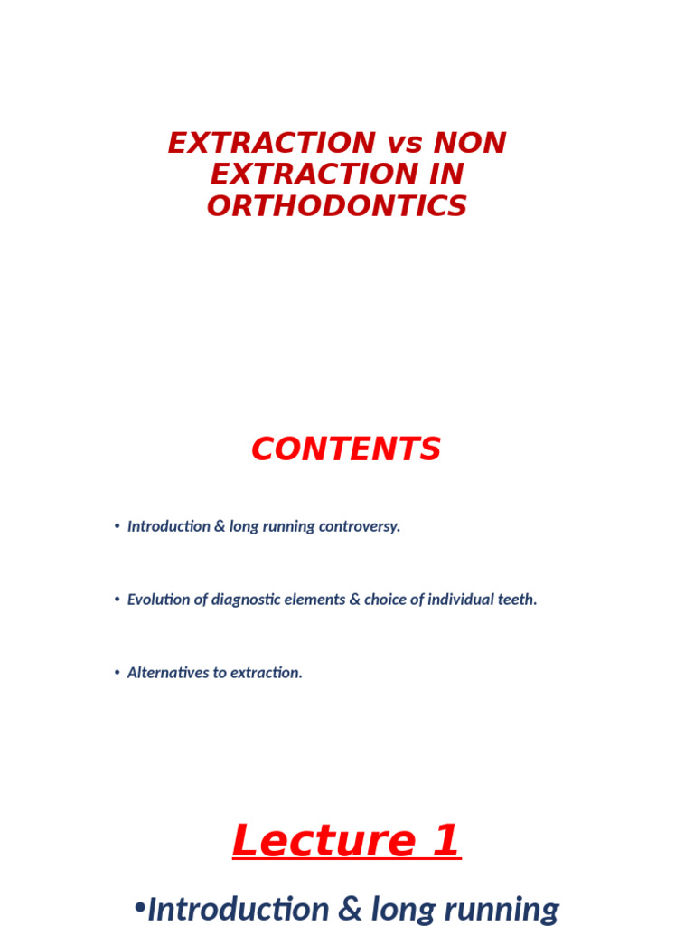 Extraction vs Non-Extraction in Orthodontics | PDF